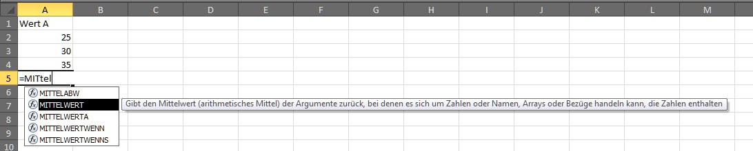Mittelwert()